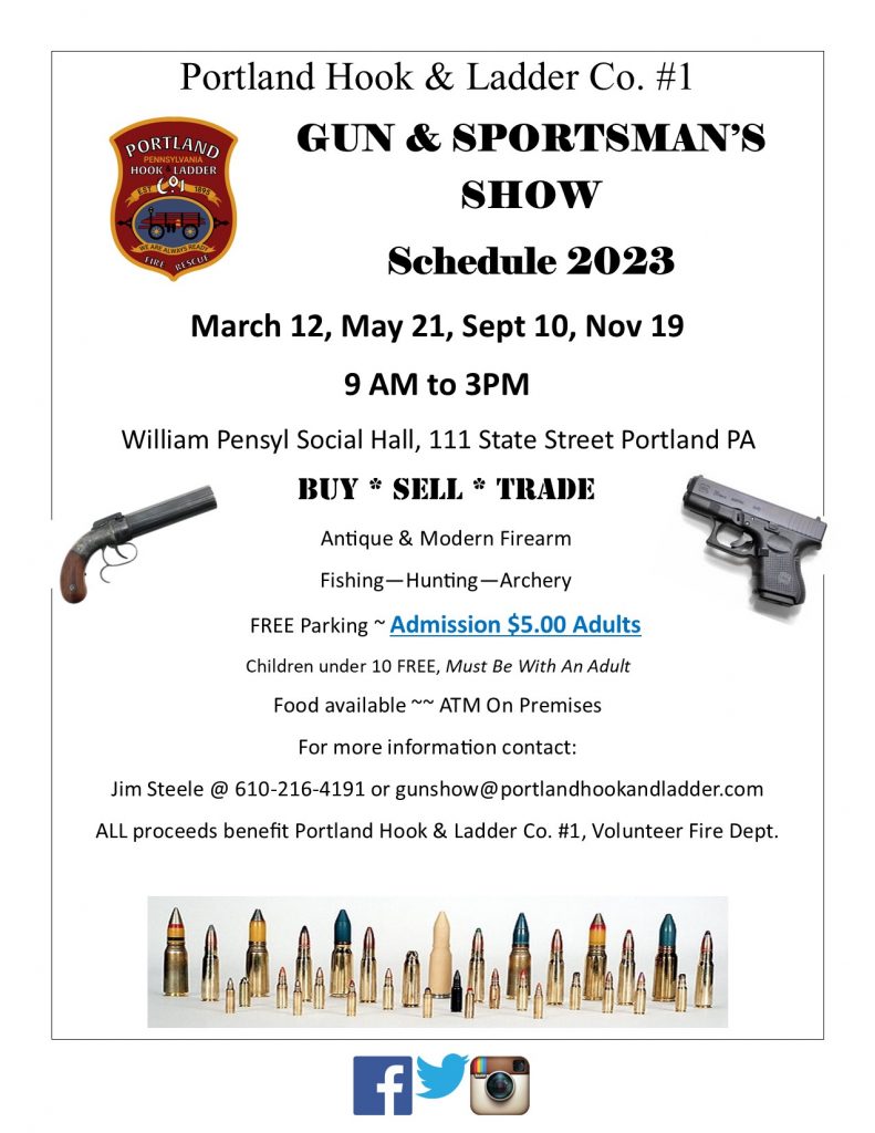 Gun & Sportsman Show Schedule 2023 Portland Hook & Ladder Co. 1